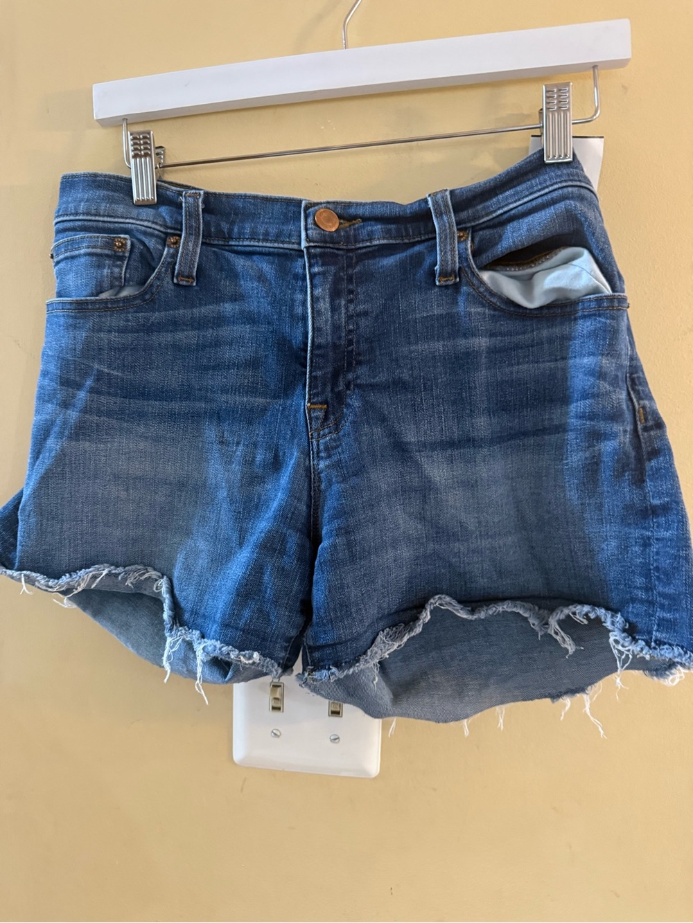J Crew Classic High-Rise Dark Blue Denim Women's Shorts, sz 30